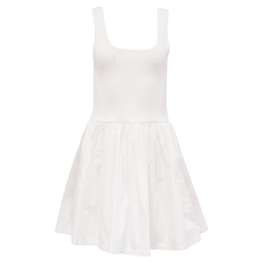 The Upside Sleeveless Mini Flared Dress in White Cotton - Picture 1 of 8